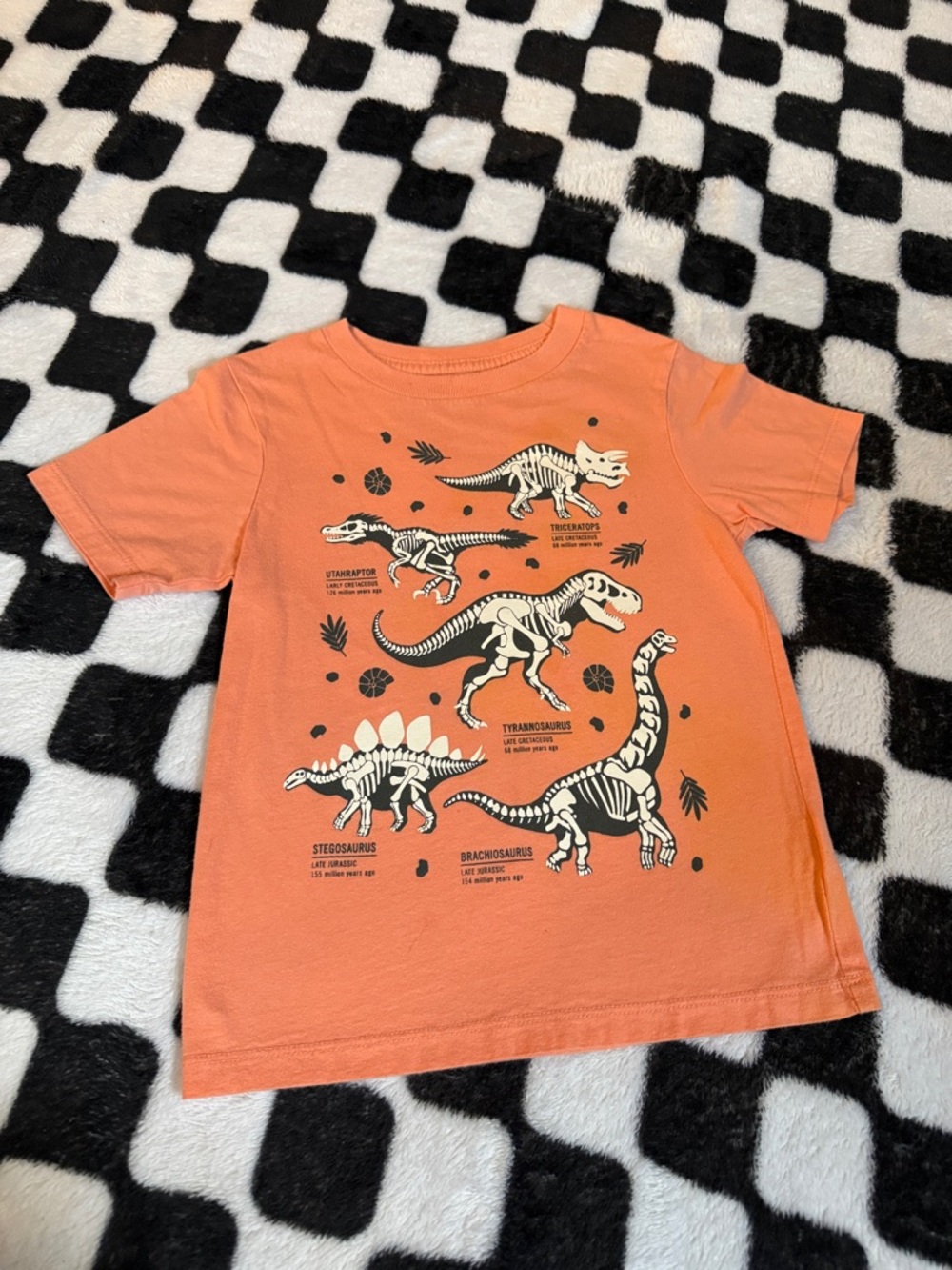 The Children's Place Orange Dinosaur Skeleton Graphic Tee